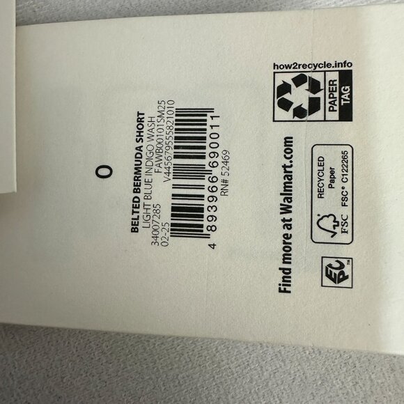 Free Assembly Womens Light Blue Belted Bermuda Jean Shorts Size 0 Cotton Blend - Picture 3 of 8